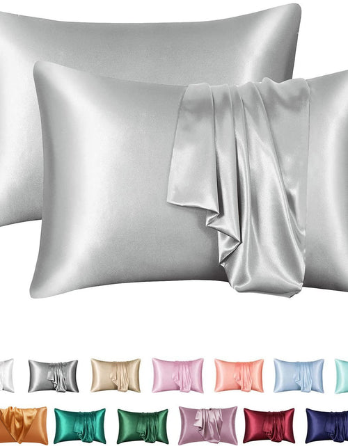 Load image into Gallery viewer, Simulation silk solid color polyester pillowcase envelope pillow pillow cases pillow pair multi-color
