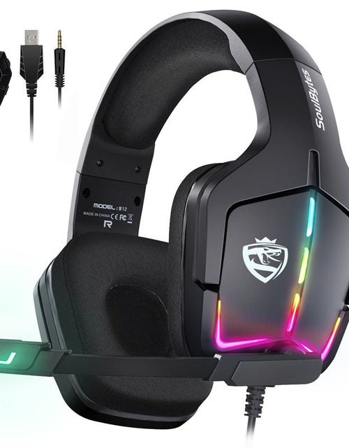 Load image into Gallery viewer, S12 Head mounted gaming headset wired RGB computer gaming headset PS4 headset
