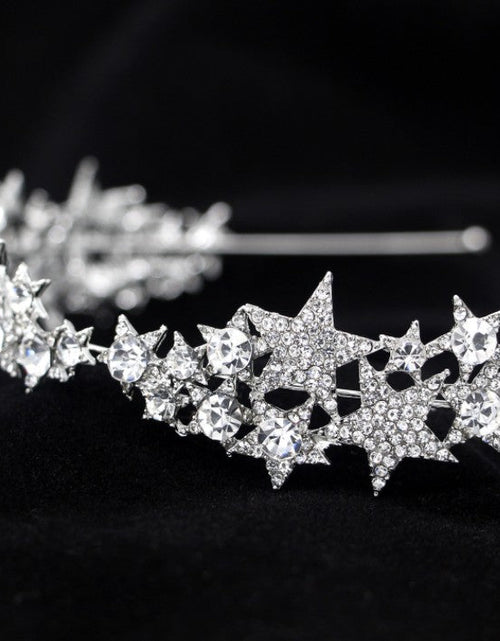 Load image into Gallery viewer, Star Crown New Hair Band Wedding Hair Accessories Bridal Jewelry

