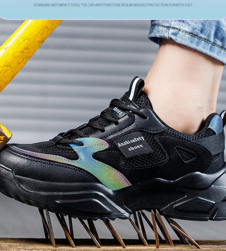 Lightweight Breathable Anti-Smash Work Shoes – Women's Safety Sneakers