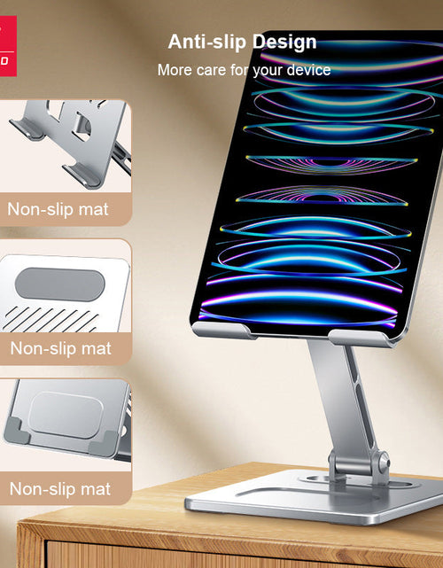 Load image into Gallery viewer, Suitable for tablet stand, iPad desktop stand, mobile phone universal metal heat dissipation, foldable lazy person stand
