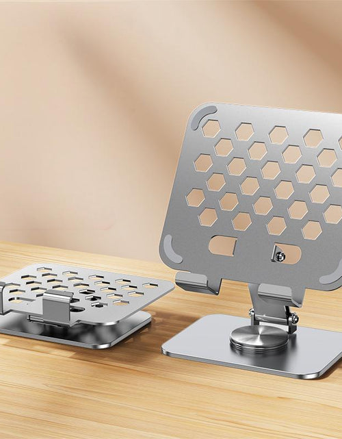 Load image into Gallery viewer, Tablet stand 360 degree rotating folding all metal live streaming learning iPad universal stand for tablets and smartphones
