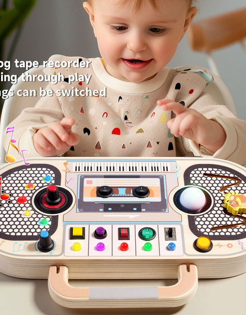 Load image into Gallery viewer, Children's wooden early education toys, switches, circuit recorders, busy boards, enlightenment, hands-on cognition, new LED lights
