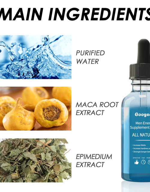 Load image into Gallery viewer, Googeer Men's Enhancement Supplement Drops, Men's Energy Supplement Liquid
