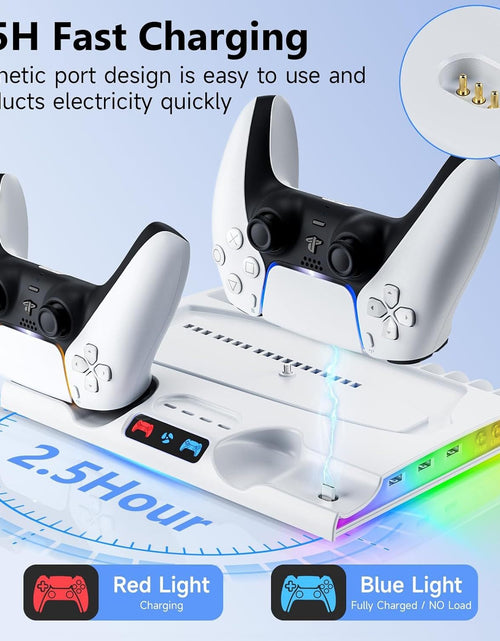 Load image into Gallery viewer, PS5 SLIM dedicated charging dock p5SLIM cooling base thin fan disc storage rack
