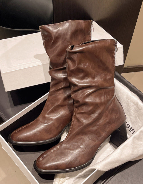 Load image into Gallery viewer, Large Size Women’s High Heel Plus-Width Ankle Boots – Autumn/Winter

