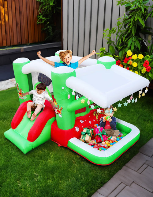 Load image into Gallery viewer, Christmas Jump 'n Slide Inflatable Bouncer for Kids Complete Setup with Blower - 80" x 91" Play Area - 55" Tall
