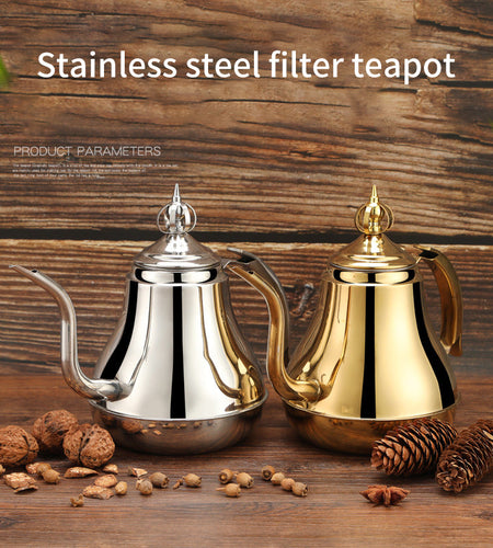 1.2/1.8L Latin Pot Stainless Steel Tea Pot with Tea Strainer Teapot Coffee Pot Induction Cooker Kettle Teaware Sets
