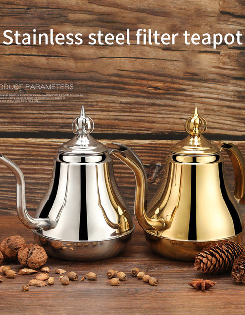 Load image into Gallery viewer, 1.2/1.8L Latin Pot Stainless Steel Tea Pot with Tea Strainer Teapot Coffee Pot Induction Cooker Kettle Teaware Sets
