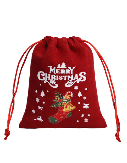 Load image into Gallery viewer, Christmas Gift Velvet/linen Drawstring Bags Bracelet Jewelry Candy Packaging Bags
