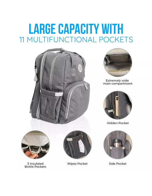 Load image into Gallery viewer, MoonBaby Backpack Diaper Bag Foldable Changing station Portable Crib Bassinet
