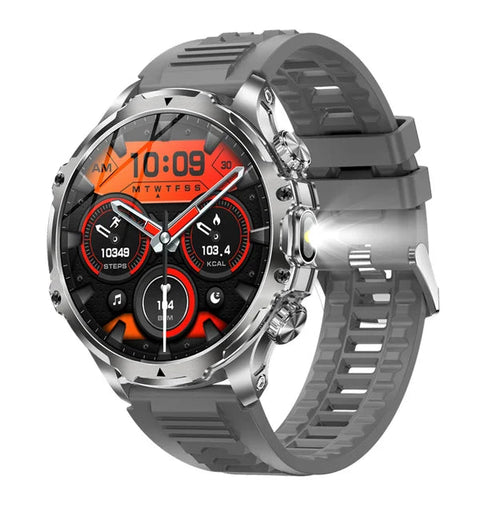 Load image into Gallery viewer, AK75 Smart Watch Flashlight  Men Outdoors Sports Fitness Tracker 700mah Large Battery BT Calling LED Light Smartwatch

