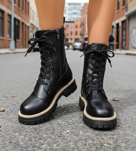 Women’s Solid Color Low Heel Mid Boots — Stylish Everyday Mid Boots