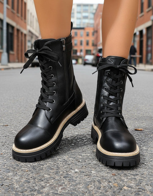 Load image into Gallery viewer, Women’s Solid Color Low Heel Mid Boots — Stylish Everyday Mid Boots
