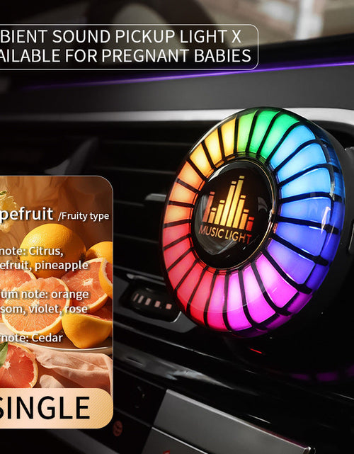 Load image into Gallery viewer, Car aromatherapy air outlet atmosphere light Car sound pickup light Car perfume voice-controlled rhythm light
