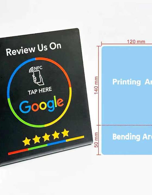 Load image into Gallery viewer, Google comment card NFC standing card NTAG213URL written into Apple Android phone touch NFC review card
