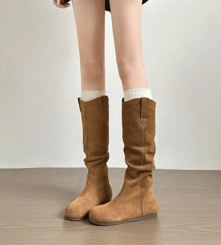 🖤 Creeper Knight Flat Heel Cowboy Boots for Women