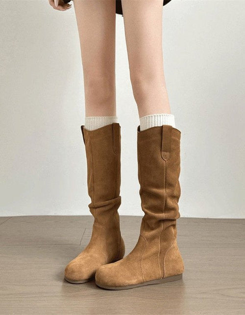 Load image into Gallery viewer, 🖤 Creeper Knight Flat Heel Cowboy Boots for Women
