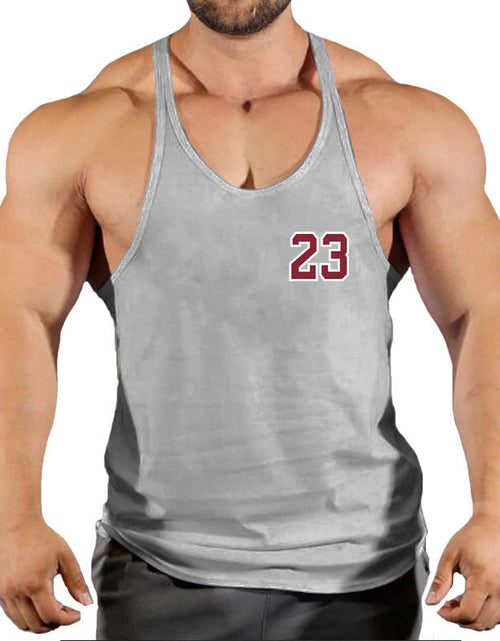 Load image into Gallery viewer, Sportswear vest men's round neck men's cotton vest loose shoulder sleeveless basketball suit
