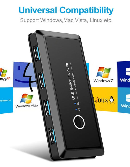 Load image into Gallery viewer, New USB 3.0 printer sharer 4-port USB multi interface two computer switch splitter T06
