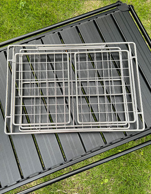 Load image into Gallery viewer, IGT Stainless Steel Folding Basket: Drain &amp; Wash, Ideal Camping Table Accessory.
