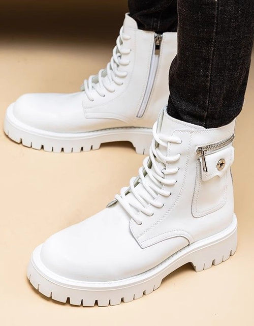 Load image into Gallery viewer, Leather High-Top Martin Boots

