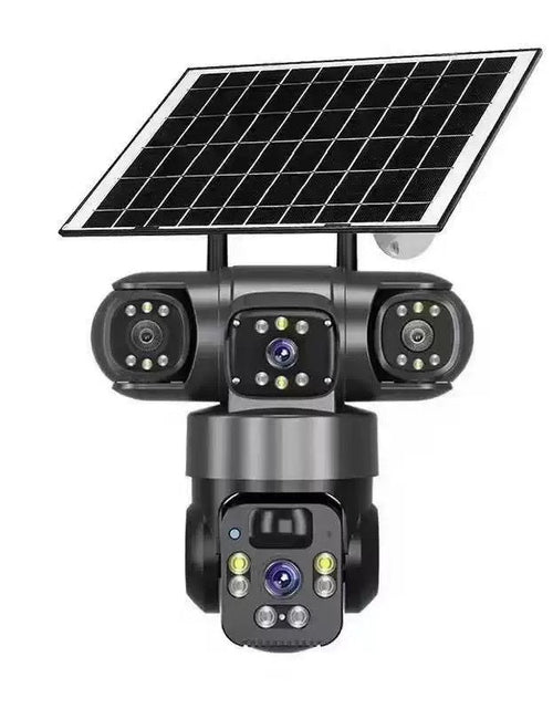 Load image into Gallery viewer, V380 360-Degree Panoramic 3-View 3-Lens Wireless WiFi/4G Solar-Powered Camera Surveillance System
