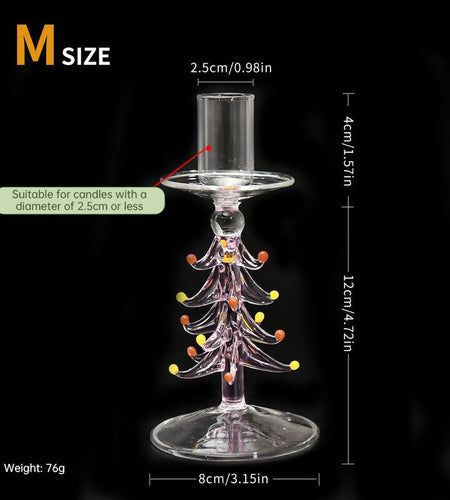 Nordic Borosilicate Glass Candle Holder, Christmas Tree Tabletop Decor for Home