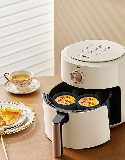 Load image into Gallery viewer, 4-6 reusable silicone air fryer liners &amp; baking cups – non-stick kitchen tools for eggs, cakes, meatballs.
