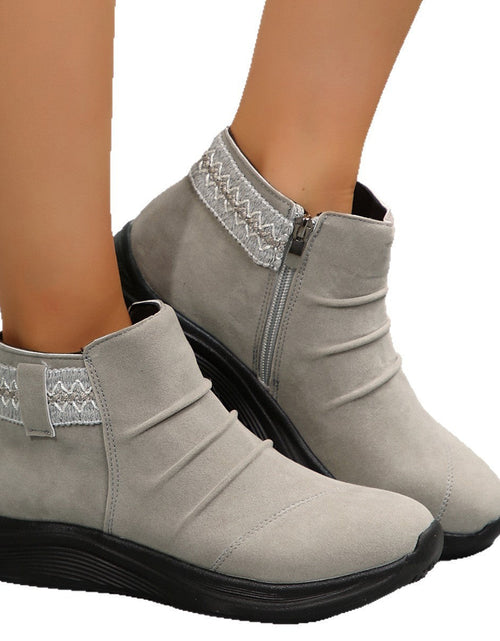 Load image into Gallery viewer, Round-Toe Women’s Frosted Martin Boots
