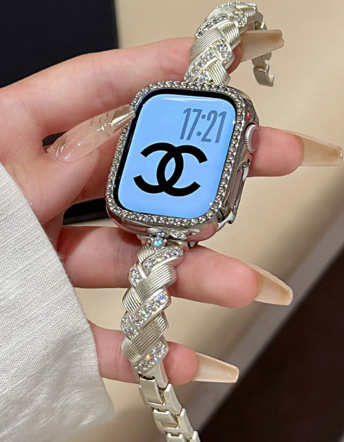 Load image into Gallery viewer, Wheat Spike Diamond-Encrusted Metal Starlight Watch Band for Apple Watch Female
