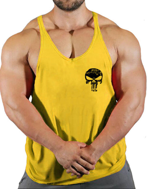 Load image into Gallery viewer, Fitness vest men's loose sleeveless T-shirt sports clothes camisole sports training top
