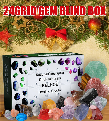 24 Grid Ore Blind Box, Green Christmas Surprise Guess Small Gift Blind Box