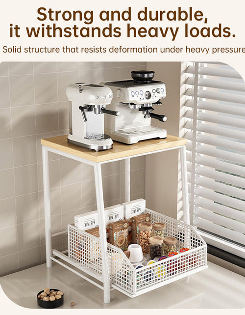 Load image into Gallery viewer, Modern Kitchen Microwave Shelf – Space-Saving Countertop Storage for Appliances, Elegant Design
