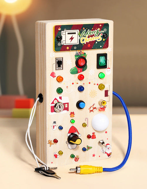 Load image into Gallery viewer, Christmas Gift Children's Early Education Wooden Switch Plug Power LED Light Busy Board Toy
