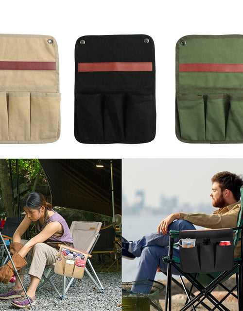 Load image into Gallery viewer, Outdoor chair armrest hanging bag Outdoor camping side multifunctional storage bag
