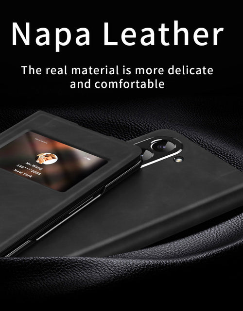 Load image into Gallery viewer, Suitable for Samsung Fold6 phone case folding FOLD5 protective case pure pigment leather 5G business full package anti drop leather case
