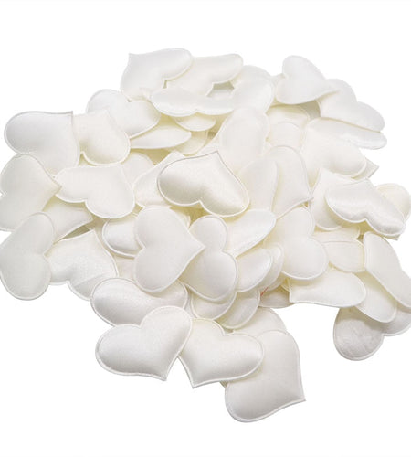 50Pcs 32mm Romantic Sponge Satin Fabric Heart Petals Wedding Confetti Table Bed Heart Petals Wedding Valentine Decoration