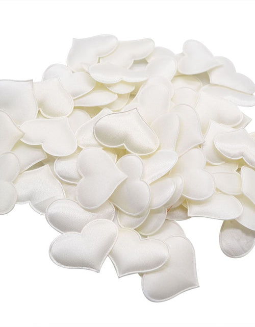 Load image into Gallery viewer, 50Pcs 32mm Romantic Sponge Satin Fabric Heart Petals Wedding Confetti Table Bed Heart Petals Wedding Valentine Decoration
