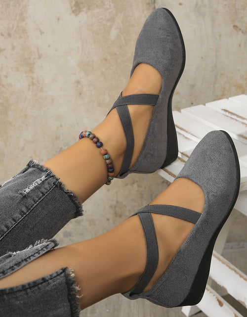Load image into Gallery viewer, Elastic Band Platform Wedge Pumps – 6 Colors EU 35–43
