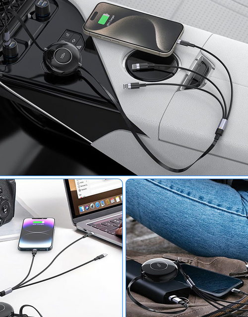 Load image into Gallery viewer, New 100W TypeC multifunctional telescopic interface with two to three data cables and PD fast charging five in one design
