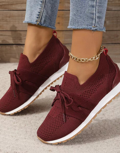 Load image into Gallery viewer, Women’s Lace‑Up Mesh Walking Flats
