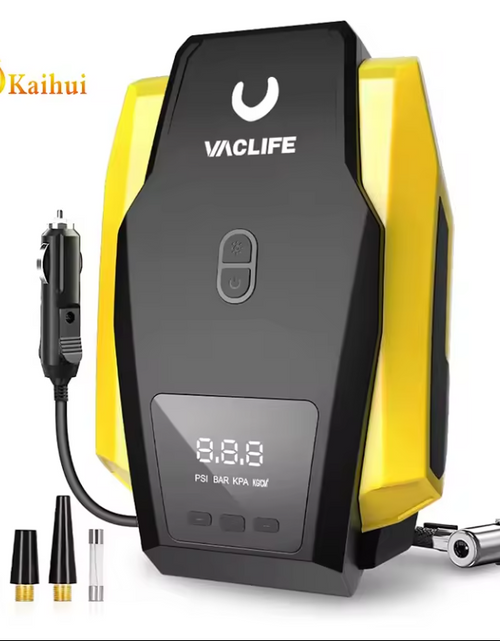 Load image into Gallery viewer, Tire Inflator Portable Air Compressor Pump for Car Tires (up to 50 PSI) 12V DC Tire Pump for Bikes (up to 150 PSI)  LED Light
