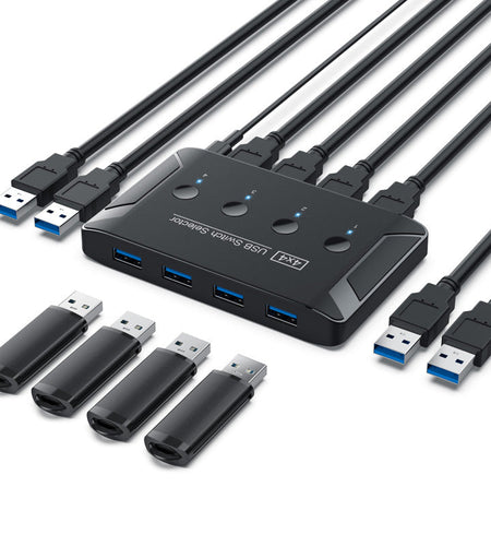 USB 3.0 multi interface four in four out hub printer sharer multi computer shared switch