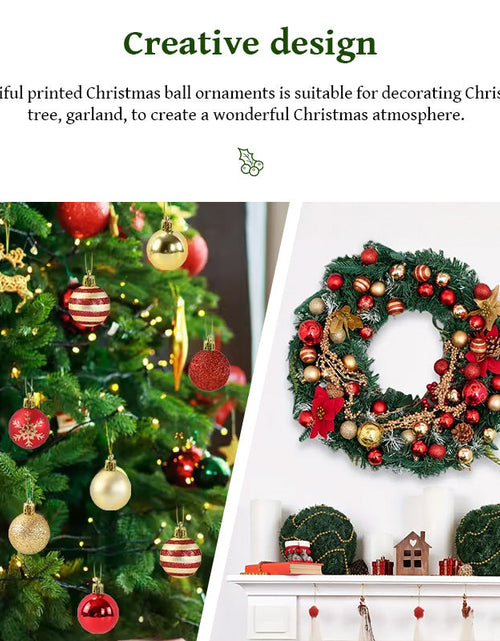 Load image into Gallery viewer, 50 pcs/box: 2025 Gold Red Hanging Christmas Tree Ball Ornaments, 2026 Home Holiday Decorations &amp; New Year Gifts
