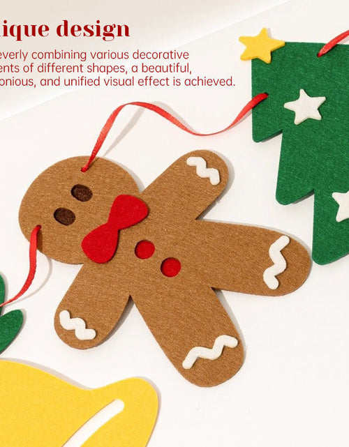 Load image into Gallery viewer, Handmade Pull String Flag Banner, LED String Lights, Christmas Holiday Background Decor
