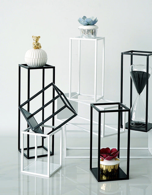 Load image into Gallery viewer, Tea Break Dessert Rack Set Simple Modern Black Iron Cake Plate Marble Tray Creative Cake Rack

