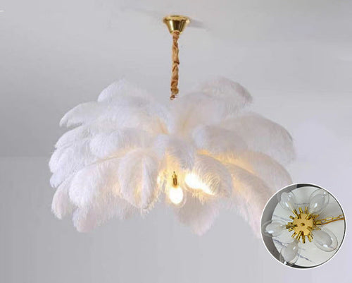 Load image into Gallery viewer, Feather lamp, living room pendant light, hall main light, modern and simple bedroom
