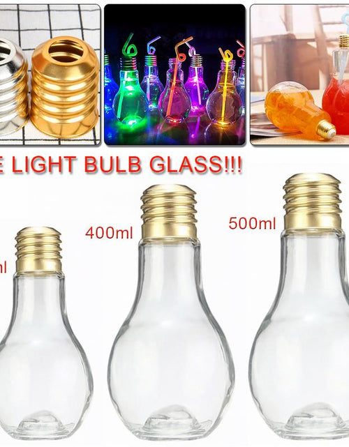 Load image into Gallery viewer, Light Bulb Fruit Juice Bottles Portable Cute Juicer Milk Water Bottle Colorful Drink-ware
