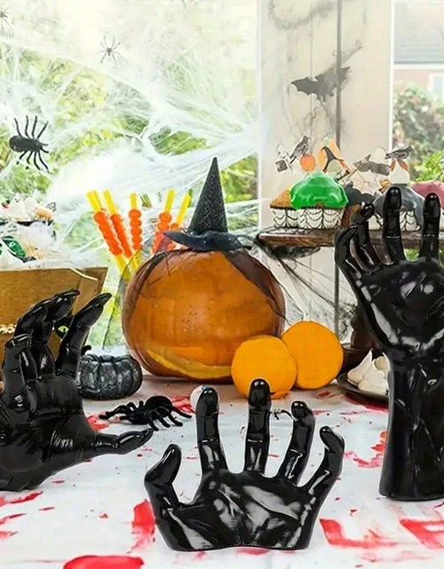 Load image into Gallery viewer, Gothic Halloween Indoor Decor: 12-Pack Bat Sticker Wall Hangings (Spooky Hands &amp; Lit Candles) for Gothic Walls
